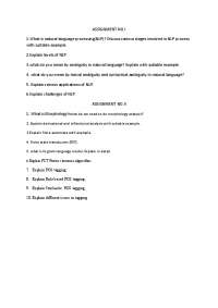 Nlp Important question papers