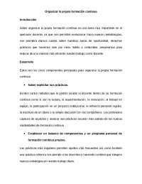 Organizando la propia formación continua: cinco componentes clave