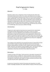 Proof of Geocentric Theory