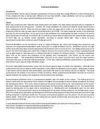 Fractional Distillation Theory