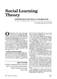 Social learning theory Startegies of health Promotion