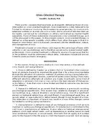 Crisis - Oriented Therapy Gerald F. Jacobson
