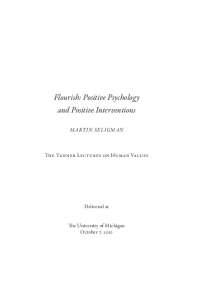 Positive Psychology and positive intervention by Martin Seligman