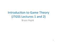 Lecture slides: Introduction to Game Theory
