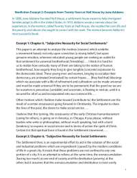 Twenty Years at Hull House: The Motives and Impact of Social Settlements by Jane Addams