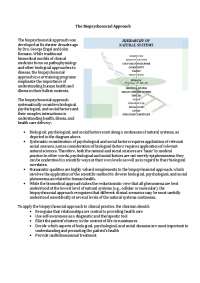 The Biopsychosocial Approach