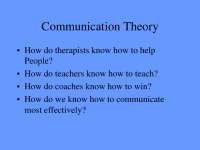 Lecture slides of Communication theory