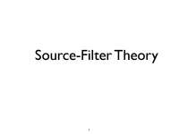 Understanding Speech: Source-Filter Theory & Human Vocal Tract