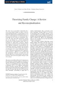 Theorizing Family Change: A review and Reconceptualization