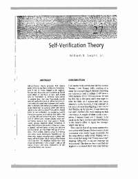 Self Verification Theory ( William B. Swann)
