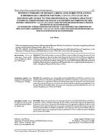 Jean Watson's Human Caring Theory: Caritative Factors and Caritas Processes