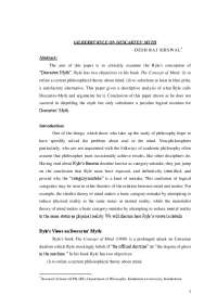 Gilbert Ryle on Descartes' myth