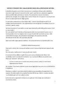 METODI E STRUMENTI PER L'ANALISI BIOMECCANICA