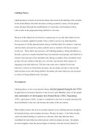 Labeling Theory: The Social Construction of Deviance