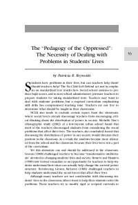 Teachers' Role in Freire's 'Pedagogy of the Oppressed' for Student Problems