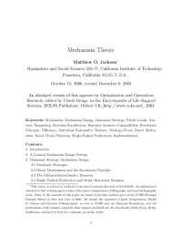 Game Theory and Mechanism Design: Mixed Strategies and Bayesian Equilibrium