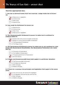 The Sources of Law Quiz