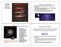 Nebular Theory summary