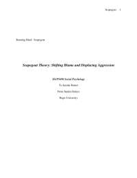 Scapegoat theory: Shifting Blame and Displacing Aggression
