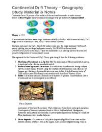 Continental Drift Theory – Geography