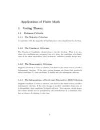 Analysis of Voting Systems: Plurality, Borda Count, and Plurality-with-Elimination Methods
