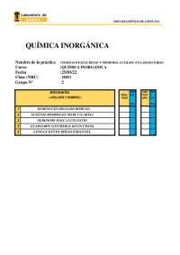 Práctica 1: Normas de Seguridad y Primeros Auxilios en el Laboratorio de Química