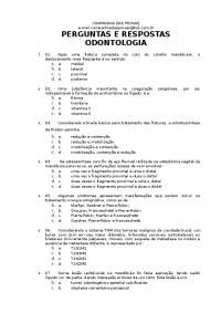 Questionário de odontologia Perguntas e Respostas