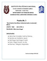 Práctica 3 Movimiento Rectilíneo Uniformemente Acelerado