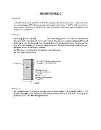 Heat transfer operators homework 2 - Docsity