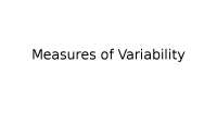 Measures of Variability - Prof. Masute