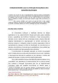 O Desenvolvimento Local e a Animação Sociocultural: Uma Perspectiva Multisectorial