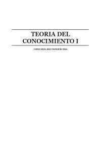 Apuntes de Teoría del conocimiento Filosofía USAL