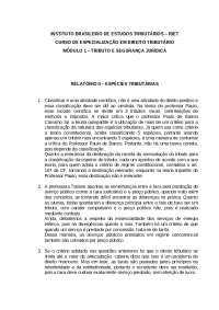 Classificação de Espécies Tributárias: Análise Crítica