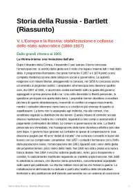 Sintesi Storia della Russia (capp. V-VIII) - R. Bartlett