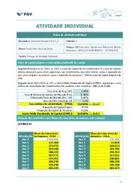 Atividade Individual - FGV - Corporate Finance