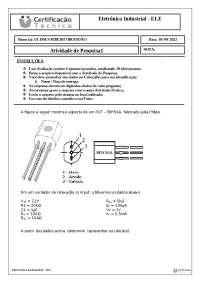 Avaliação da disciplina eletrônica digital do curso técnico em eletrotécnica.