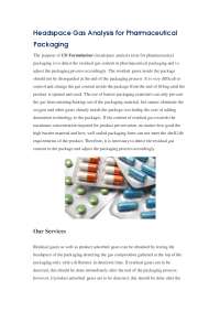 Headspace Gas Analysis for Pharmaceutical Packaging