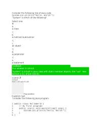 Week 1 Quiz for CS 1102-01 - AY2022-T4 | Quizzes Java Programming - Docsity