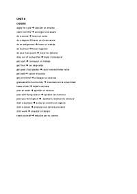 Lista vocabulary unit 6 2 bachillerato | Apuntes de Inglés | Docsity