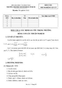 Báo cáo thí nghiệm vật lý bài 1
