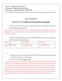 COP and COR questions and lab report