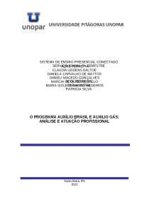 Portfólio programa auxílio Brasil e Auxílio Gás