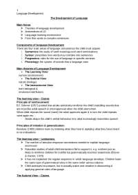 Language Development: Theories, Components, and Milestones