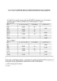 Esercizi sul Magazzino o Rimanenze Finali - Docsity