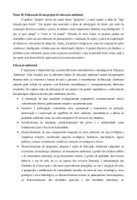 Elaboração de um projeto de educação ambiental