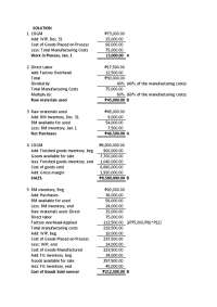 Cost of Goods Manufactured and Sold Calculation