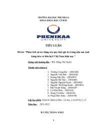 Phân tích sự tác động của quy luật giá trị trong nền sản xuất hàng hóa và liên hệ ở Việt N