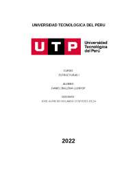 Elementos lineales y planos en Estructuras I - UTP por Daniel Ballena Llontop