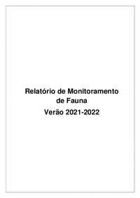 Monitoramento de fauna - Modelo