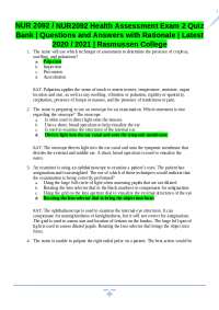 NUR2092 Health Assessment Exam 2 Quiz Bank | Questions and Answers with ...